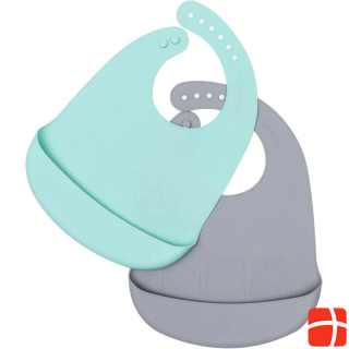 We Might Be Tiny Catchie Bib 2 packm Mint and grey (28TICB03)