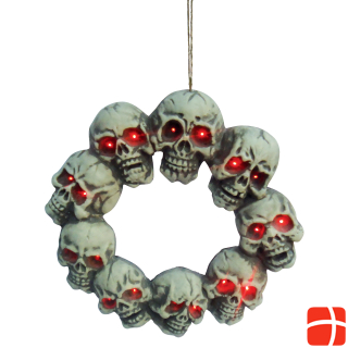 Ciao Door Wreath w/LED Skulls (C12508)