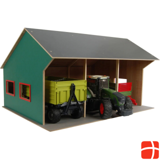 Kids Globe Farming Agricultural shed for 3 vehicles, 1:16