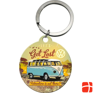 Nostalgic-Art Merchandising Keychain VW Bus Ø 4 cm, 1 piece, Multicolor