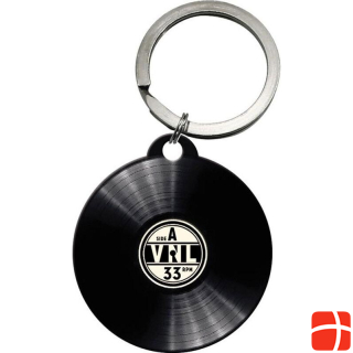 Nostalgic-Art Merchandising Keychain Retro Vinyl Ø 4 cm, 1 piece, Black/White