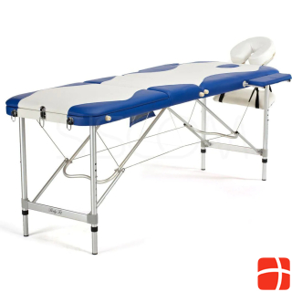 Body Fit 3-piece massage bed made of aluminum, white and blue
