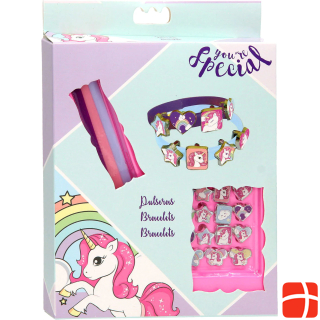 Kids Licensing 3 bracelets with 18 unicorn charm