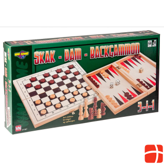 Games Vini Game - 3-in-1 Chess, Checkers & Backgammon (31197)