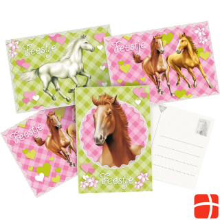 Haza Witbaard Invitation cards horses. 6ST