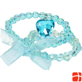  Pearl bracelets blue with bow, 3pcs.
