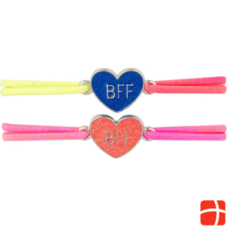  BFF Bracelet with glitter heart, 2pcs.