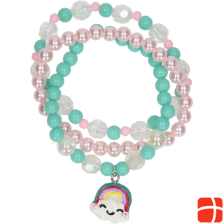  Bracelet beads and rainbow pendant, 3 pieces