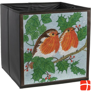Craft Buddy Winter Red Robin, Foldable Storage Box Crystal Art 30x30cm
