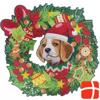 Craft Buddy Christmas Dog Wreath Crystal Art 30см