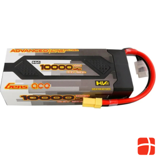 Gens Ace Advanced 10000mAh 15.2V 100C 4S2P HardCase 61#Lipo Battery Pack with EC5