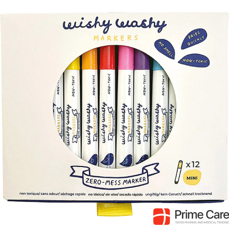 Jaq Jaq Bird 12 Wishy Washy Crayons Mini coloured