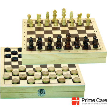Jeujura Chess and Checkers Games in Wooden Case