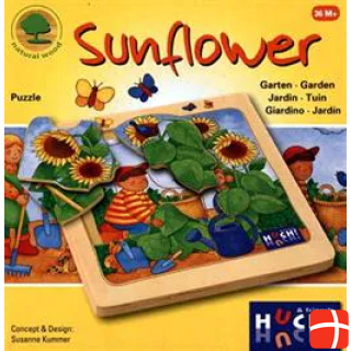  natural wood: Sunflower - wooden puzzle