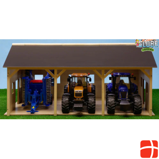 Kids Globe Farming Agricultural Shed Wood for 3 tractors