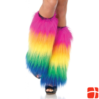 Leg Avenue Furry Leg Warmers - Rainbow