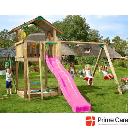 Jungle Gym Play combination Chalet Playhouse & 2-Swing