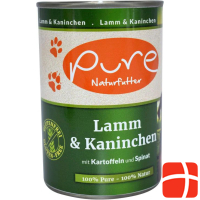 Pure Naturfutter Hundemenü Lamm & Kaninchen mit Kartoffeln und Spinat