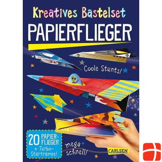  Creative craft set: paper airplanes: set with 20 folding sheets, instruction book and folding help