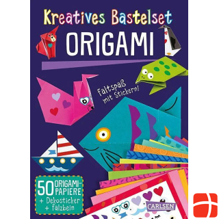 Creative handicraft set: Origami: Set with 50 folding sheets, instruction book and folding aid