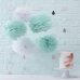 Ginger Ray Pom Poms Mint & Weiss