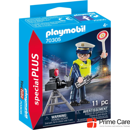 Полицейский Playmobil со скоростной ловушкой.