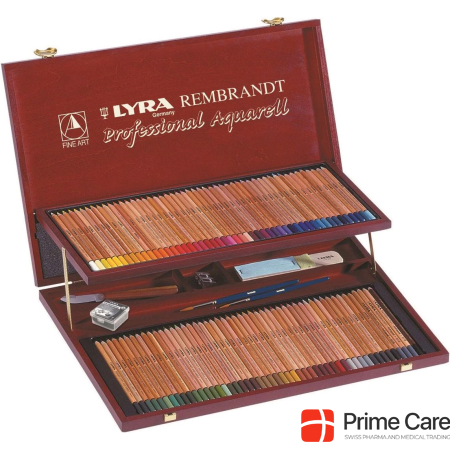 Lyra Rembrandt Aquarel houten suitcase met 106 kleuren