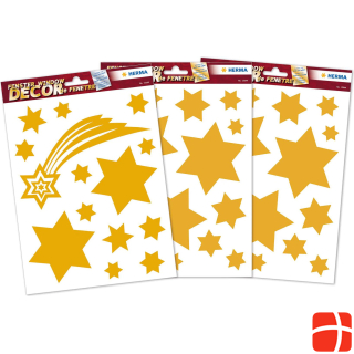 Herma Window picture stars gold, 3 sheets of 5 pieces