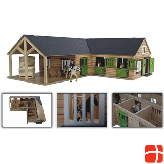NoName Horse corner stable with 3 boxes and storage room 1:24