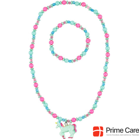 Souza Set necklace+bracelet Angel, unicorn pink-mint (1 set)
