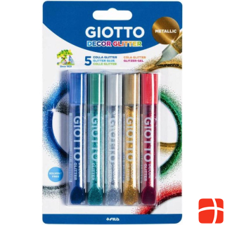 Giotto Glitter Pens Glitter Glue Metallix Multicoloured, 5 pieces