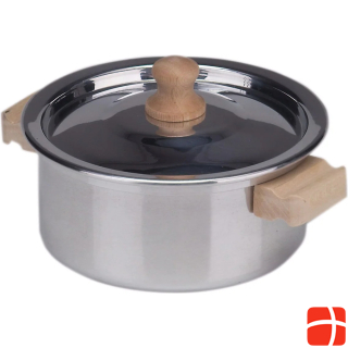 NIC Handle pot with lid Ø 12cm 17x14x7 cm, wooden handles, lid, aluminum, from 3 yrs.