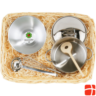 NIC Cooking set stainless steel 6 parts in basket 32x23x7 cm, stainless steel, wood, from 3 years