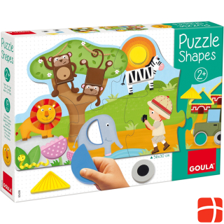 Goula Puzzle Shapes Safari 6 pieces plus 13 geometric shapes, 56x30 cm, from 2 yrs.