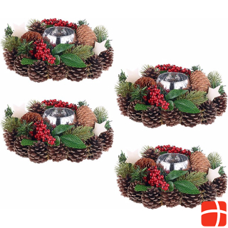 Britesta Set of 4 Christmas & Advent flower arrangements, handmade, 23 cm