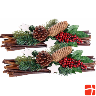 Britesta Set of 2 Handmade Christmas & Advent flower arrangements, pine cones
