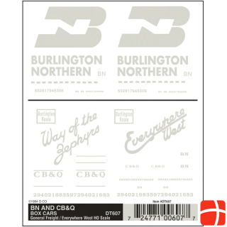 Bachmann BN and CB & Q freight car labeling H0