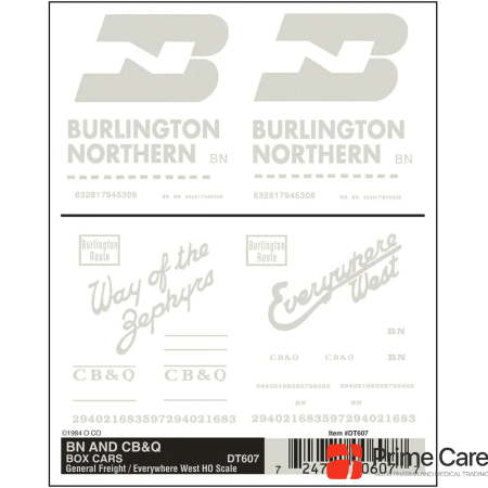 Bachmann BN and CB & Q freight car labeling H0
