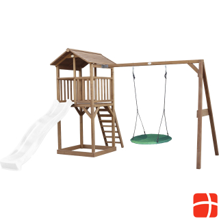 Axi Beach Tower Play Tower with Summer Nest Swing Brown - White Slide