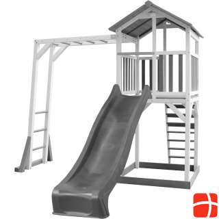 Axi Beach Tower Play Tower with Climbing Frame - Gray Slide