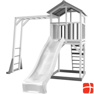 Axi Beach Tower Play Tower with Climbing Frame - White Slide