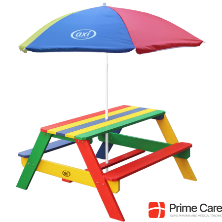 Axi Nick picnic table rainbow - parasol rainbow