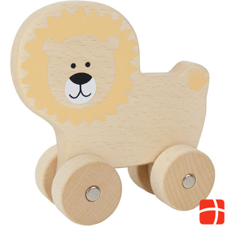 Jabadabado Wooden lion with wheels W7110