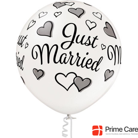 Belbal Balloon Just Married White, Ø 60 cm, 2 pieces