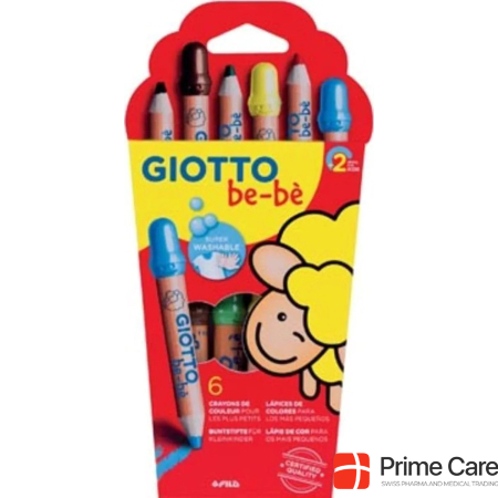 Giotto box -case 6 wooden pencils maxi + pencil sharpener (lead 7mm)