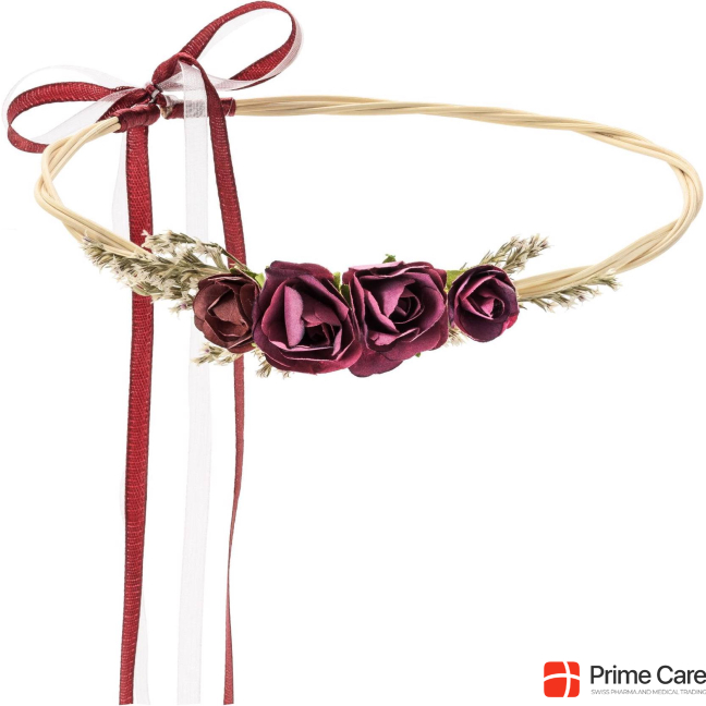 Partydeco Party accessory flower wreath 18 cm, wine red