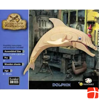 Eureka 52473171 Wooden Puzzle-3D Dolphin