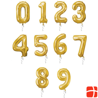 Amscan Supershape Balloons In Number Shape Gold Color