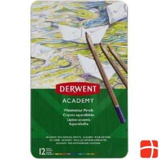 Derwent Watercolor Color Pencils Watercolour Tin Multicolor, 12 pieces