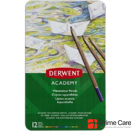 Derwent Watercolor Color Pencils Watercolour Tin Multicolor, 12 pieces